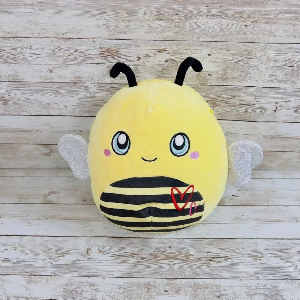 Squishmallow Kellytoy 10” Sunny The Yellow Bumble‎ Bee Hearts Plush Stuffed Toy